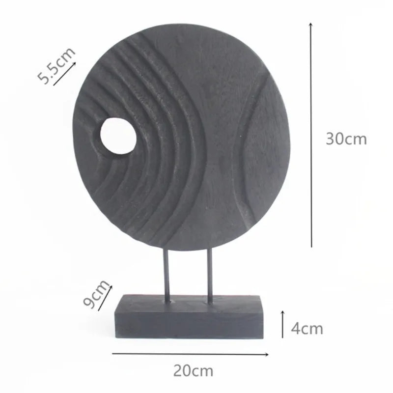 Wooden Sculptures Nordic Vintage Sculpture Elegant Luxury Creative Ornaments Miniature Aesthetic Art Ornament Home Decorations